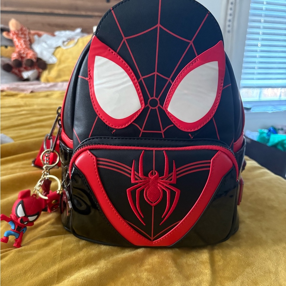 Spider-Themed loungefly Backpack - Black and Red
